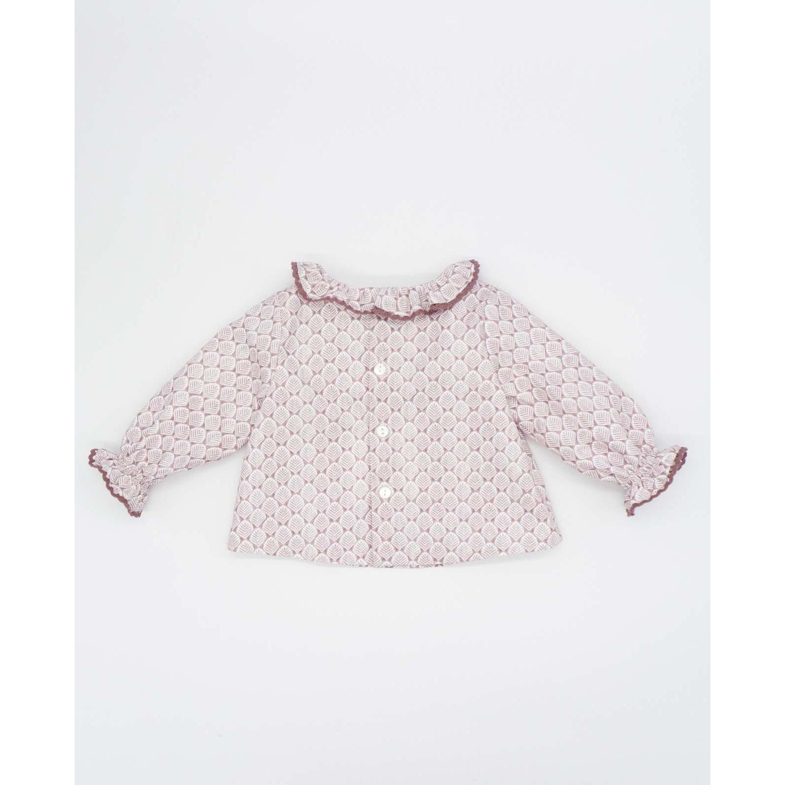 Blusa de viella de hojas malva