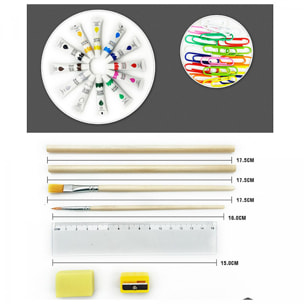 Cartella per belle arti 138 pezzi con matite e pennarelli a doppia estremità, acquerelli, pastelli, acrilici, pennelli e accessori. Design HIP-HOP.