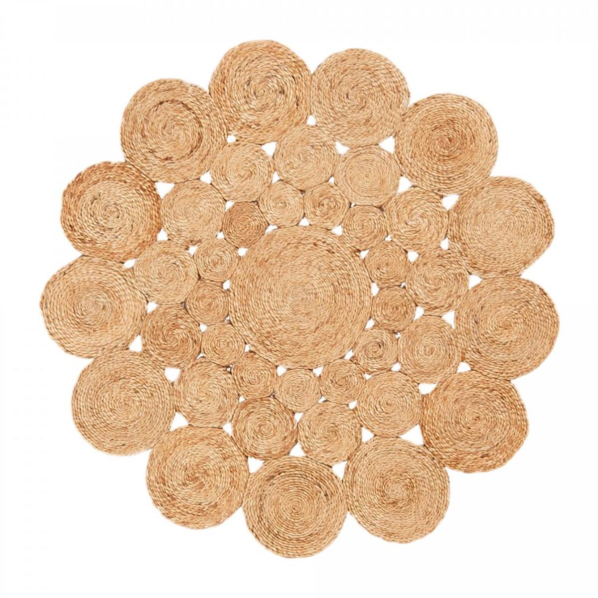 Tapis rond fait main en jute motif rond VODO
