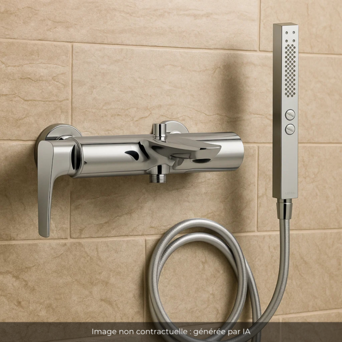 Pack mitigeur bain douche Aléo+ + douchette Shift+ carée + flexible lisse 160 cm