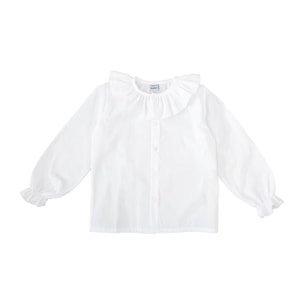 Camisa Basica Cuello Volantes Niña