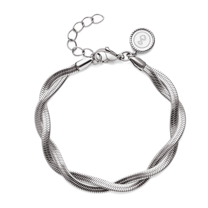 Pulsera Doble Lisse Twister Acero