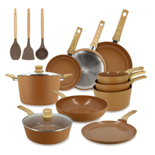 Batterie de cuisine 13 pièces revêtement en céramique COLORAMA