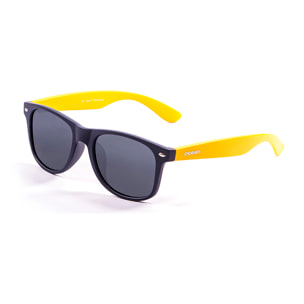 Gafas de sol OCEAN BEACH WAYFARER - Negro brillante / Amarilla