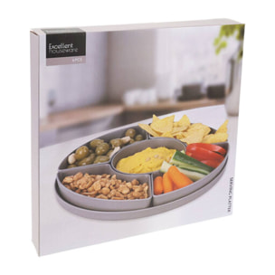 bandeja melamina en 2 colores blanco y gris