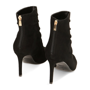 Stivaletti neri in microfibra, tacco 12 cm