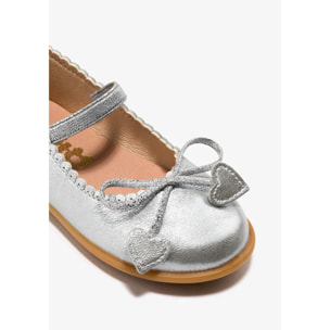 Bailarinas metalizadas plateadas para bebé