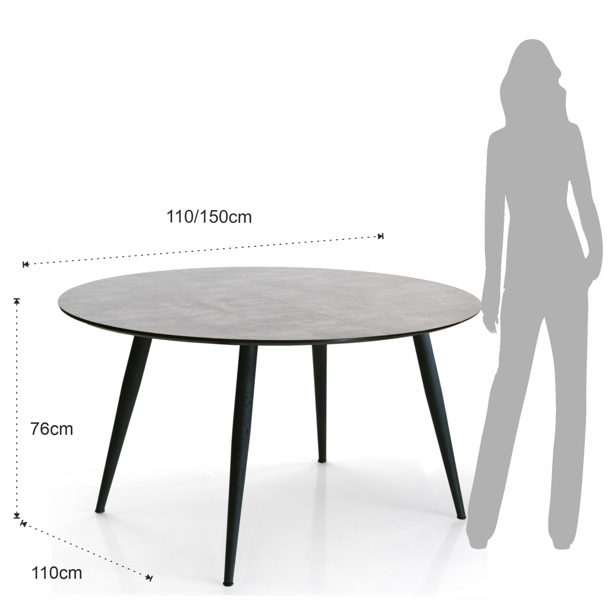 Tomasucci Table extensible VALDI 2 Gris