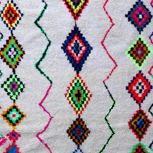 Authentique tapis berbère fait à la main en laine motif ethnic KIBA