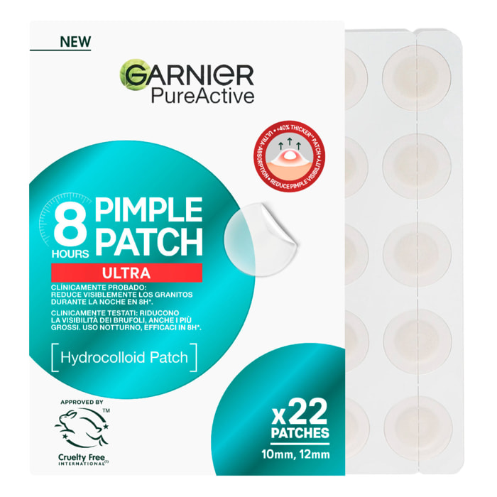Cerotti Idrocolloidali per Brufoli PureActive Pimple Patch Ultra Barriera Protettiva 22 Patch