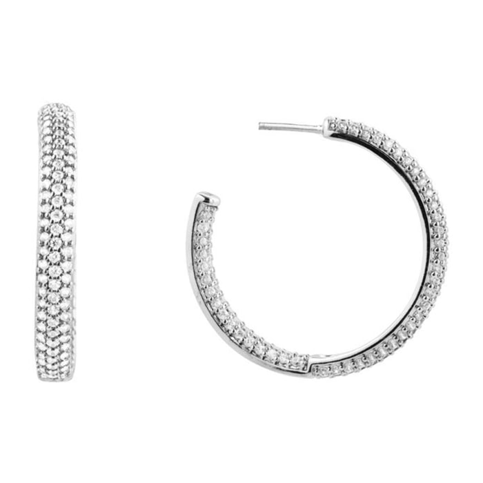 Pendientes con Circonita Brillante acabado oro 18k