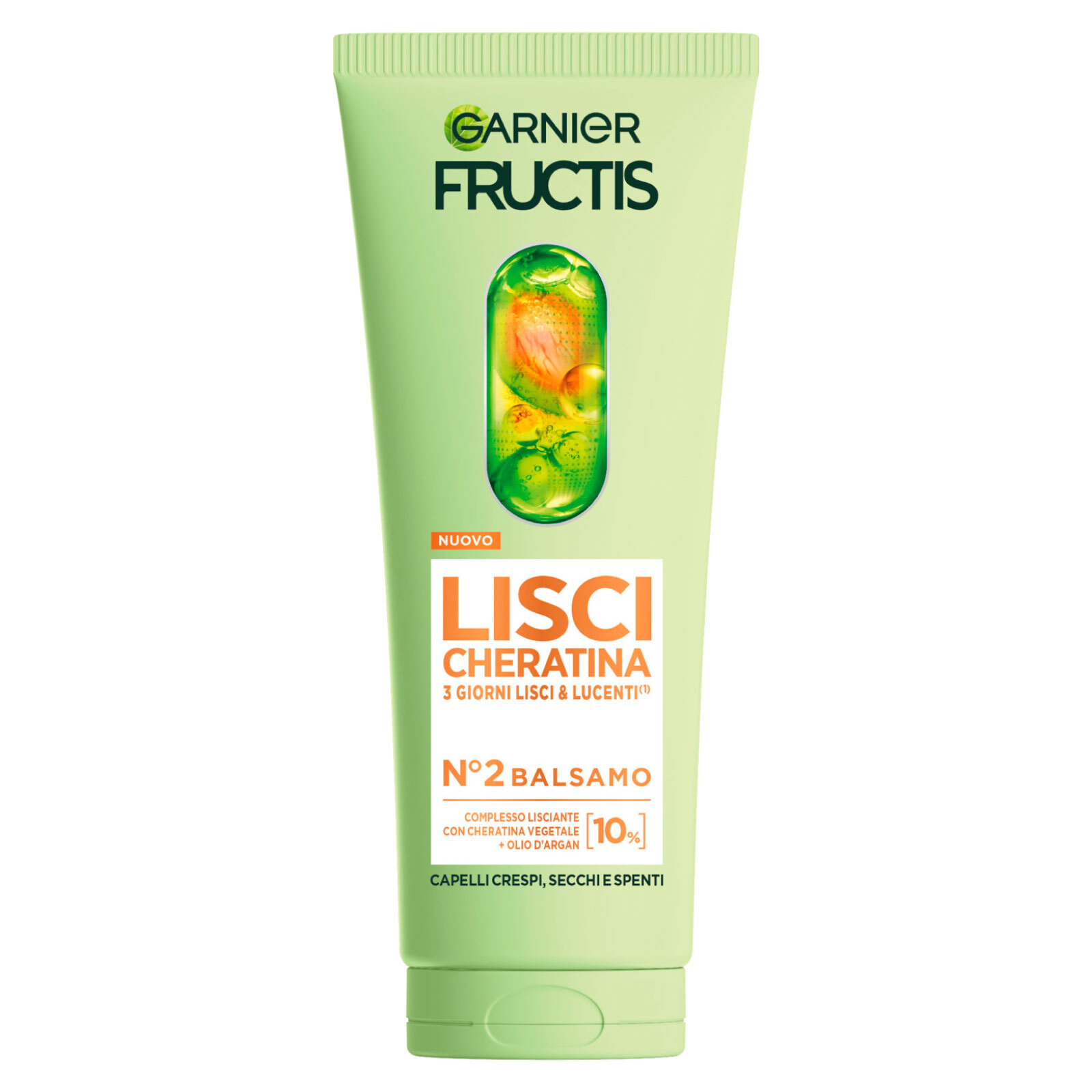Balsamo Lisciante Fructis Lisci Cheratina per Capelli Crespi con Olio Argan Liscio Setoso Luminoso - Flacone da 200ml