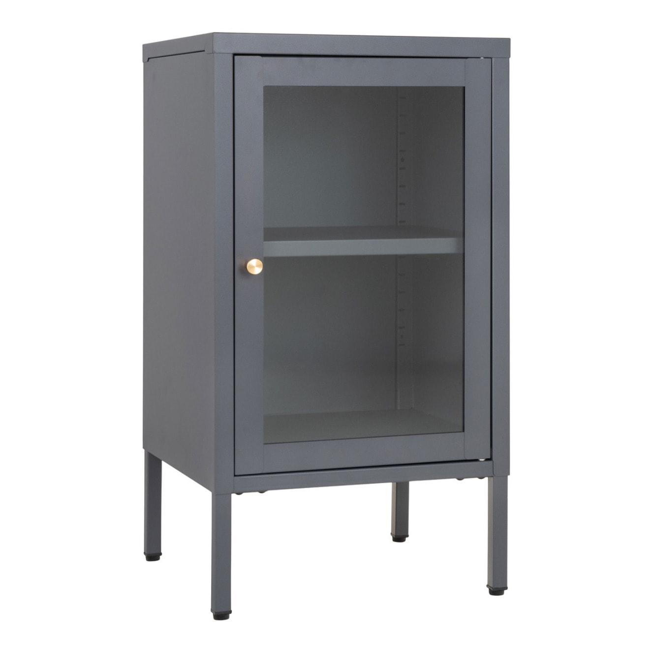Armadietto Dalby in acciaio e vetro grigio 38x35x70 cm