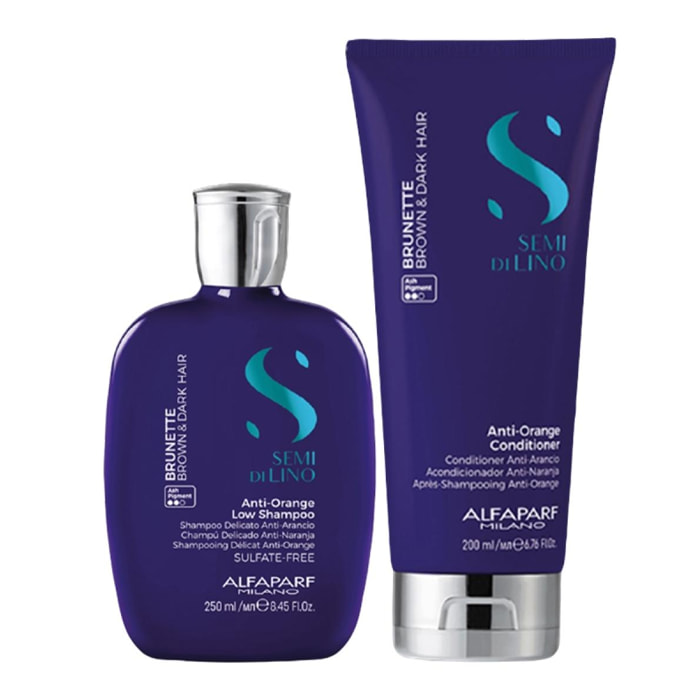 ALFAPARF MILANO Kit Semi Di Lino Anti-Orange Low Shampoo 250ml + Conditioner 200ml