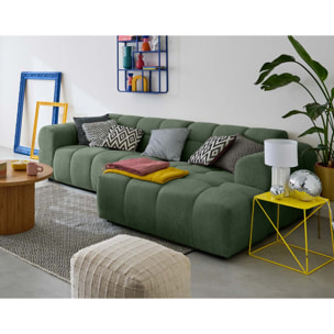 Ray - canapé d'angle droit - 4 places - en tissu texturé - Vert