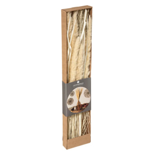 Bouquet fleurs séchées boîte kraft H60cm
