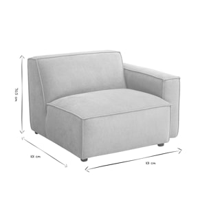 Module d'angle droit pour canapé en tissu chenille beige SPLIT