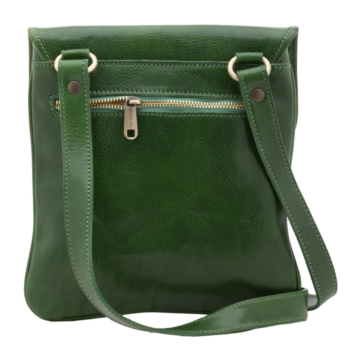 Borsa a tracolla da uomo in vera pelle - Modello False - Made in Italy - 25.0 x 23.0 x 4.0 cm