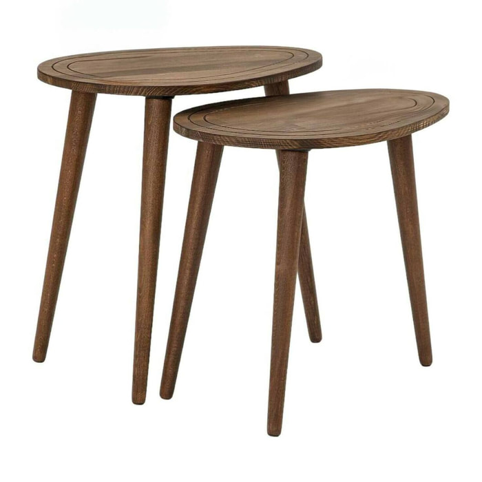 Tavolino da salotto Janequeo, Tavolo basso da caffè, Portariviste per divano, Ripiano da soggiorno, 50x33h52 cm, Noce
