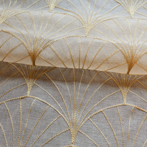 Voilage brodé style art déco - Lin