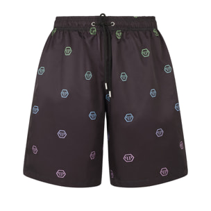 PHILIPP PLEIN Nylon Shorts Degrade Monogram