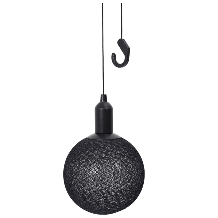 Boule Deco Lumineuse A Suspendre Noir D20cm