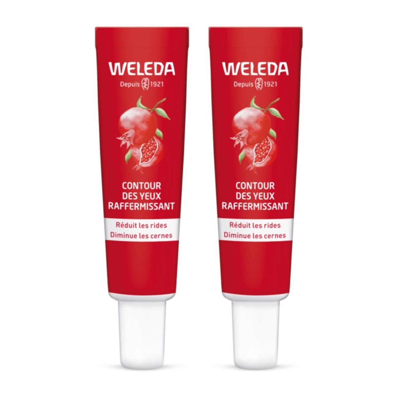 WELEDA - Duo Contour des Yeux raffermissant Grenade et Maca - Réduit les rides et diminue les cernes - Vegan - Certifié Natrue- Tube 12 ml  x 2