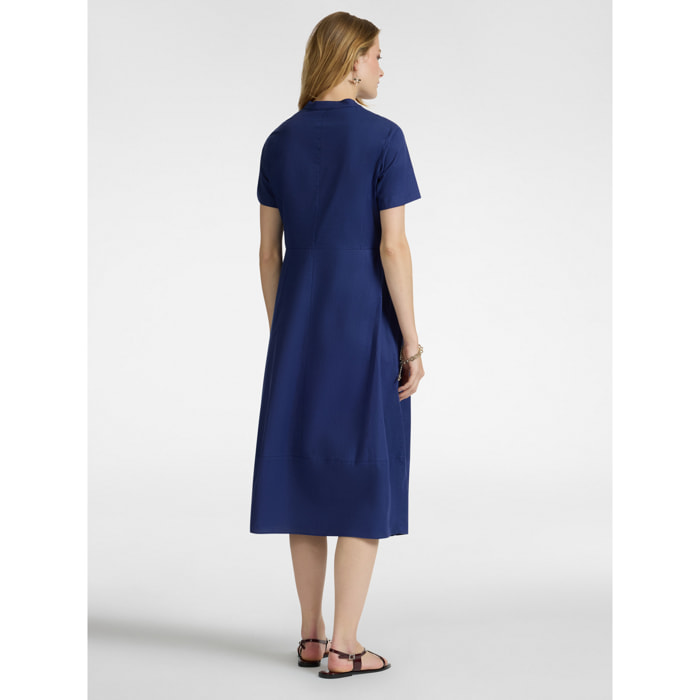 Elena Mirò - Vestido evasé de algodón - Azul