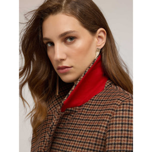 Motivi - Cappotto slim fantasia check - Marrone