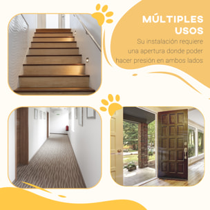 Barrera de Seguridad para Perros Extensible 74-80 cm para Puertas y Escaleras Puerta de Seguridad para Mascotas con Extensiones Montaje a Presión y Doble Bloqueo Negro