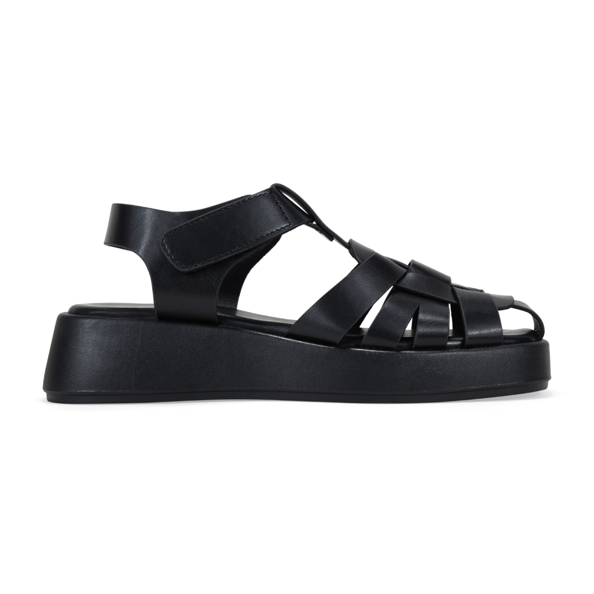 Sandalias cangrejeras negras con plataforma
