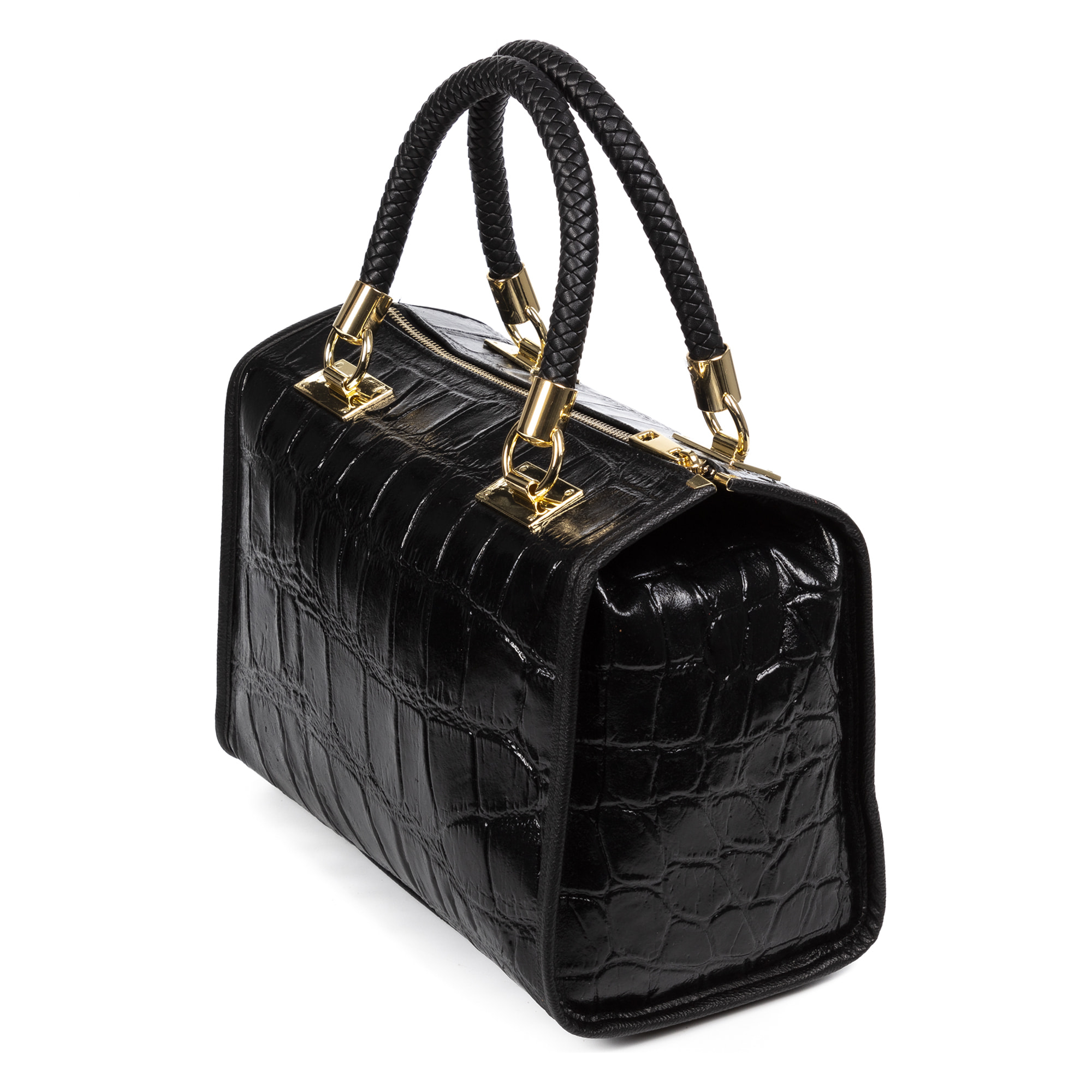 Catena Borsa tote Donna. Pelle autentica Suede Inciso Coccodrillo Grande