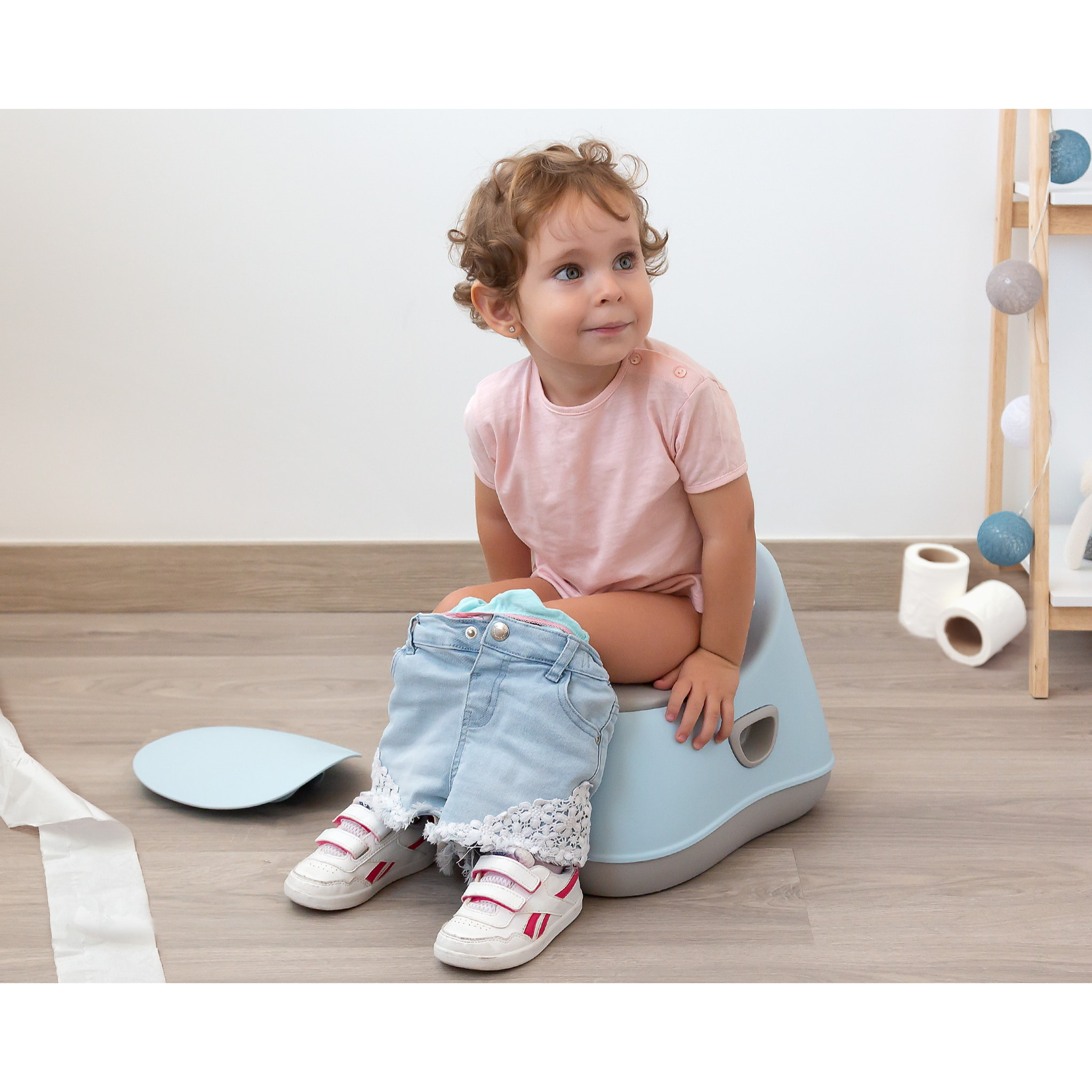 ORINAL INFANTIL CON TAPA AZUL Y GRIS