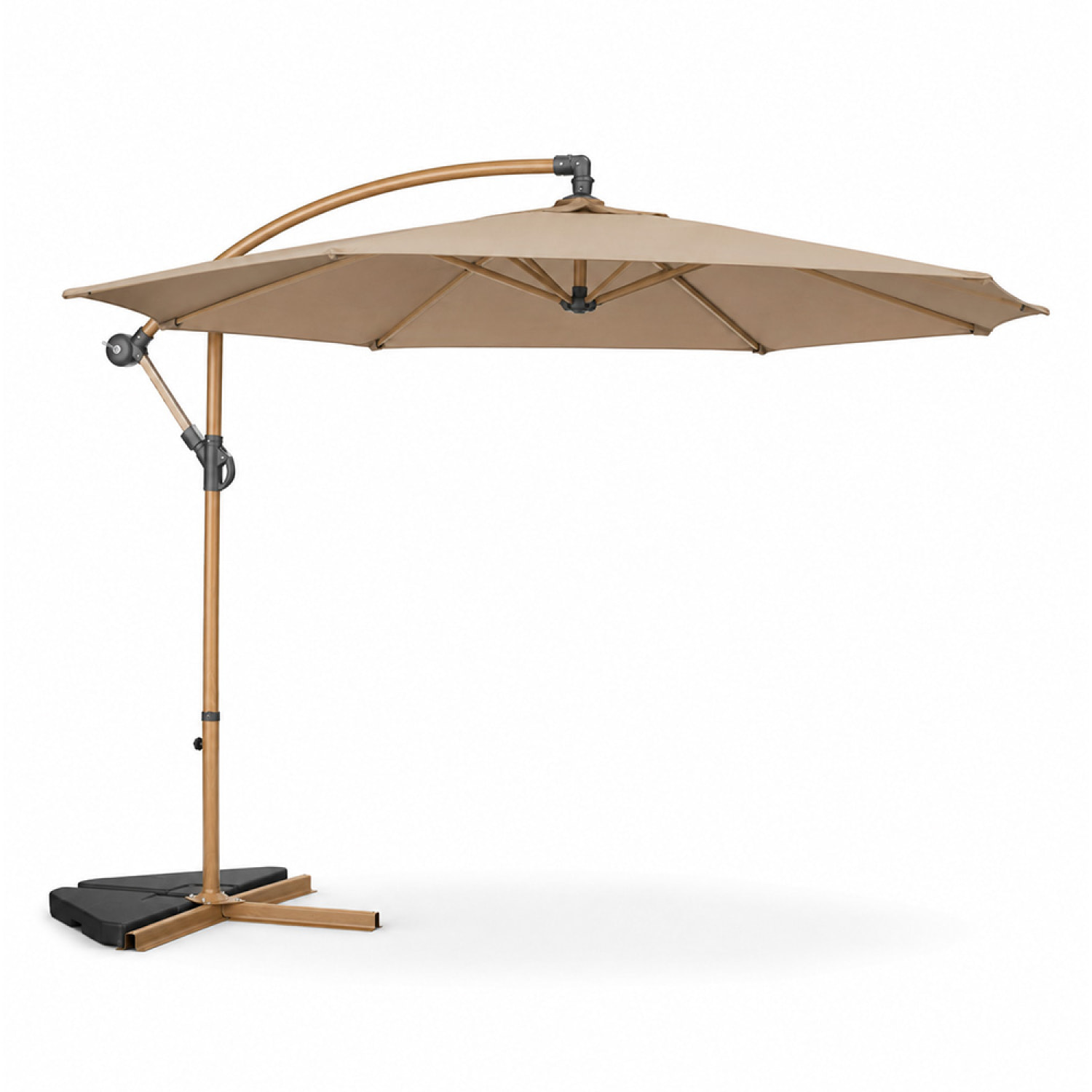 Parasol déporté octogonal  300 cm taupe FREY