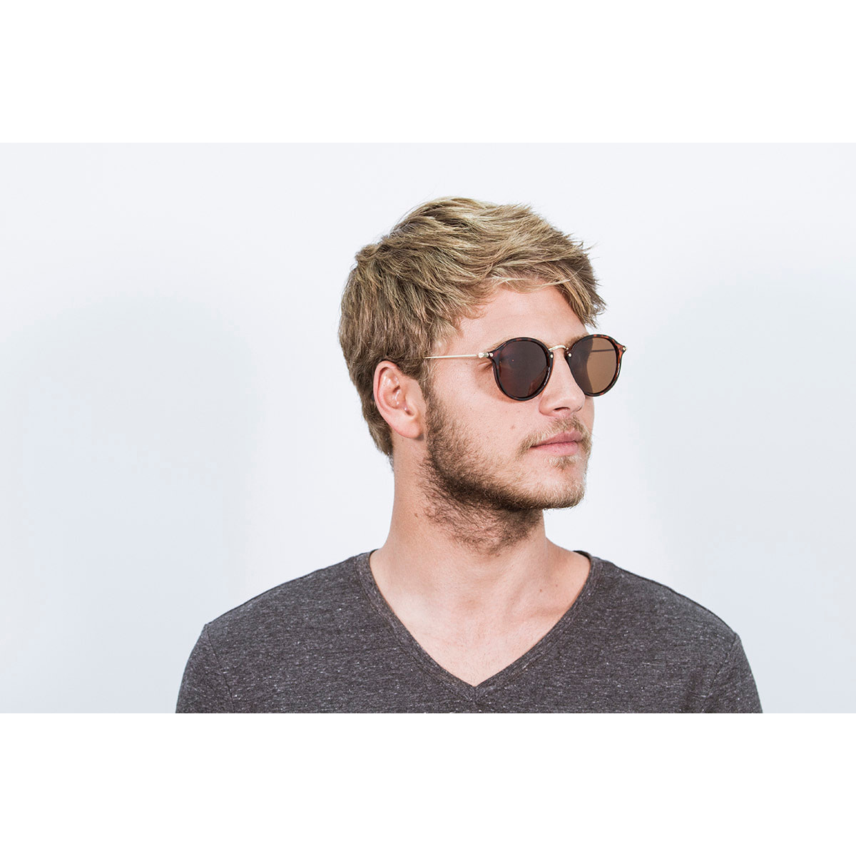 GAFAS DE SOL SUNPERS BIARRITZ METAL BRIDGE & TEMPLE de color Marron
