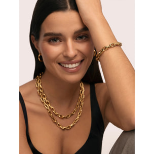 Bracciale Big Link Acciao Placcato Oro