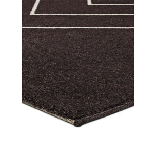 BREDA Alfombra geométrica de pelo corto negro, varias medidas disponibles.