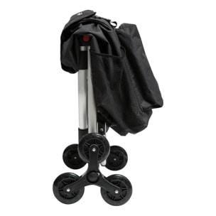 Chariot de course pliable 6 roues noir