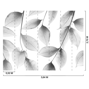 Papier peint panoramique Végétal argentique  Intissé