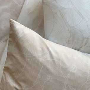 Parure housse de couette 3pcs 100% coton lyocell 57fils plage revers.