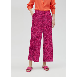 Pantaloni dritti stampa animalier