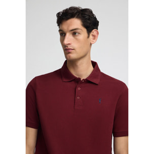 Polo granata in piquet con logo ricamato Rigby Go