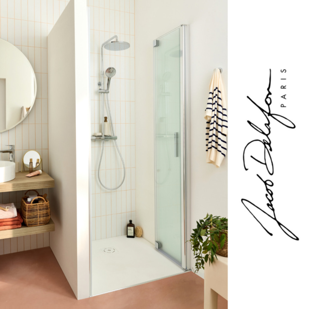 Porte de douche pliante 80 x 200 cm Contra chromé