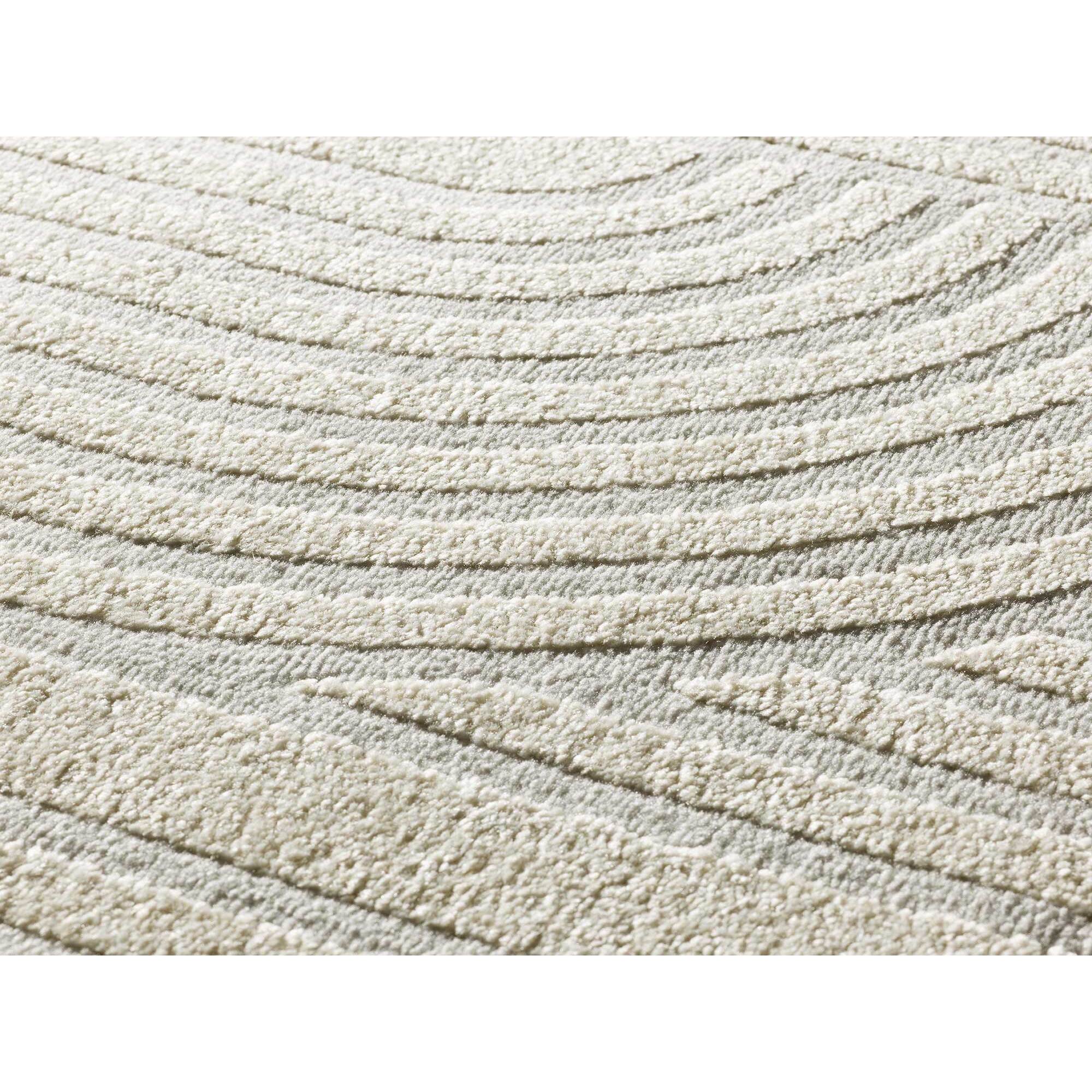 BARESA Alfombra geomÃ©trica con relieve en tonos crema y gris, varias medidas disponibles