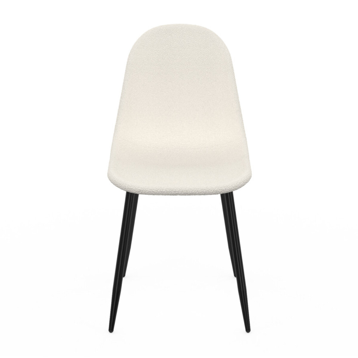 Chaises Sofia - Blanc bouclette - pieds noirs