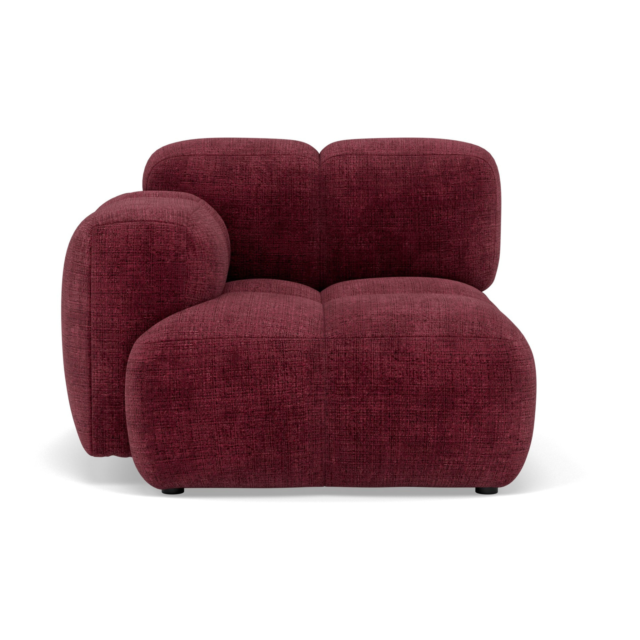 Grace - module d'assise gauche en velours texturé - Prune