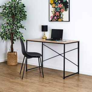 Bureau - HOME DECO FACTORY - Loka - Compact - Moderne - Marron et Noir