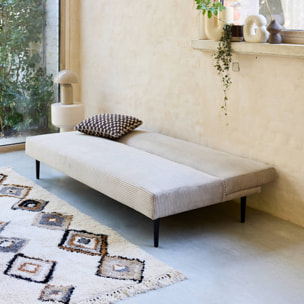 Canapé banquette convertible 3 places velours côtelé piétement métal  MAX