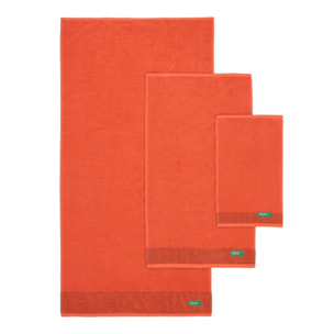 Set 3pc toalla de baño (tocador 30x50cm + manos 50x90cm + baño 70x140cm) 450gsm 100%algodón rojo 'rainbow'