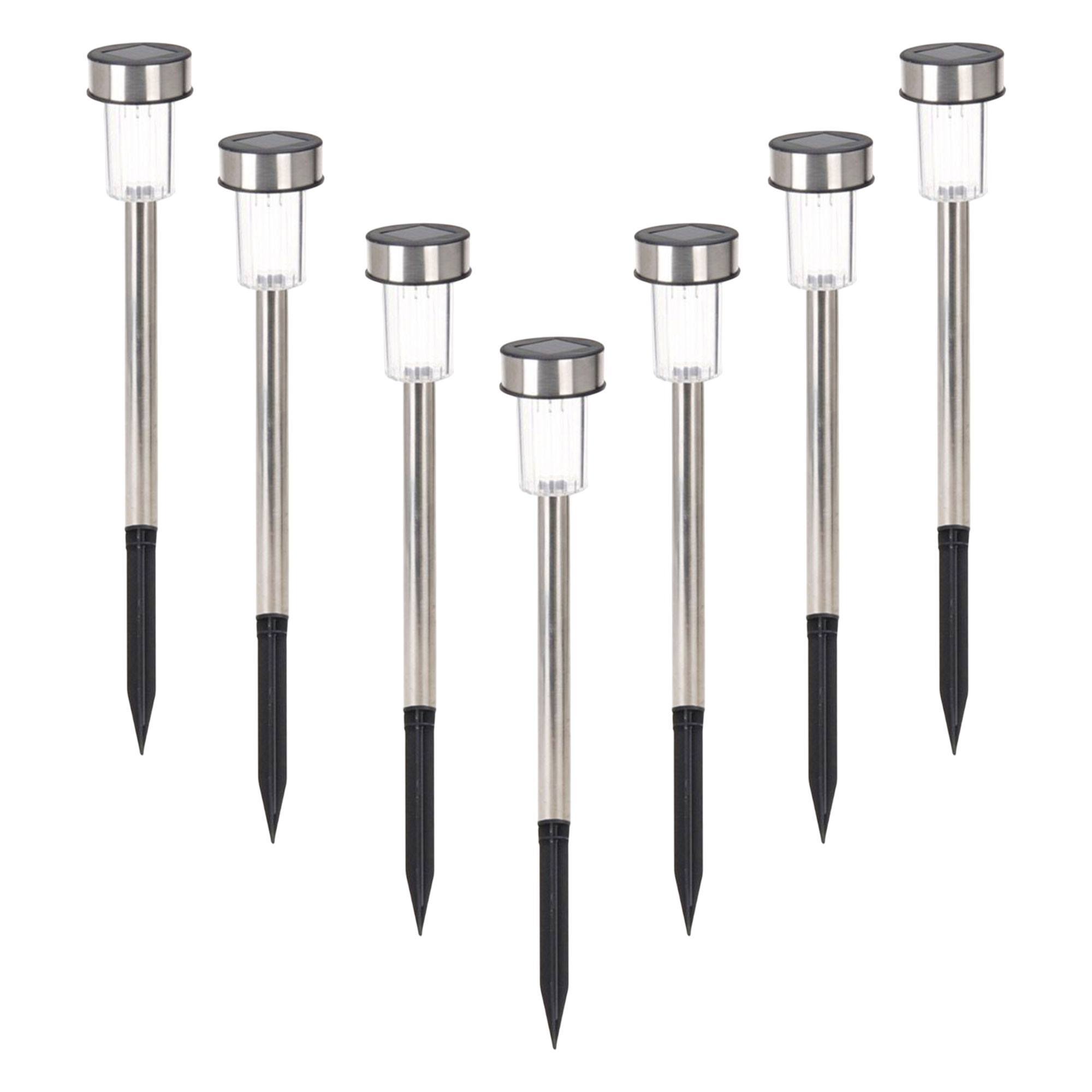 Well Home Juego de 7 luces solares Ø4,6cm en acero inoxidable